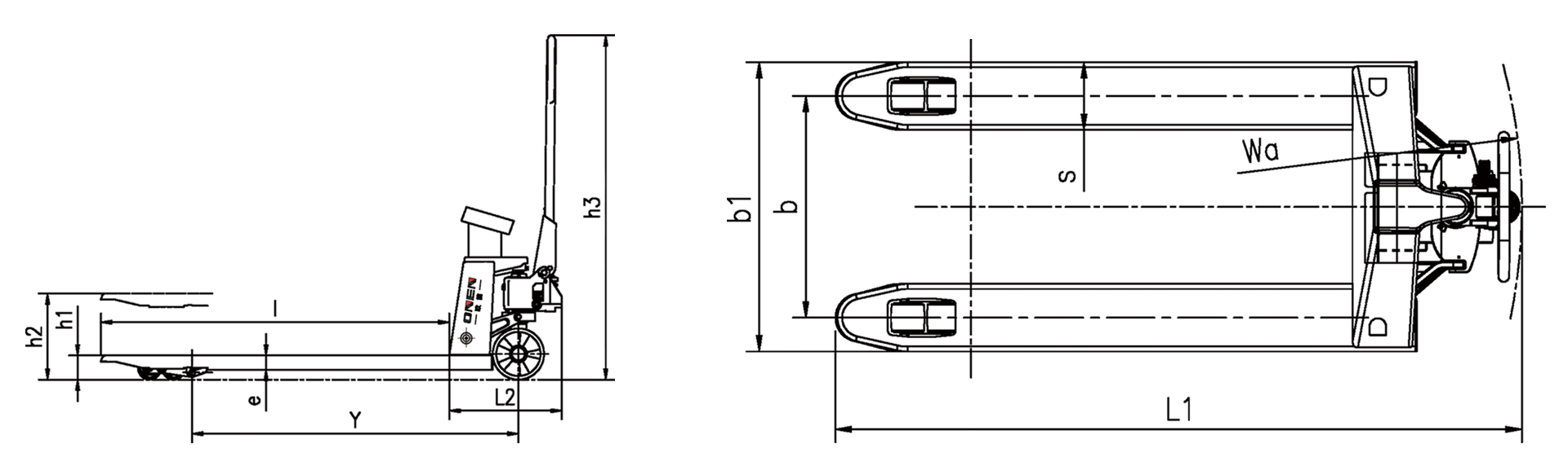 電子秤手拉車線稿圖